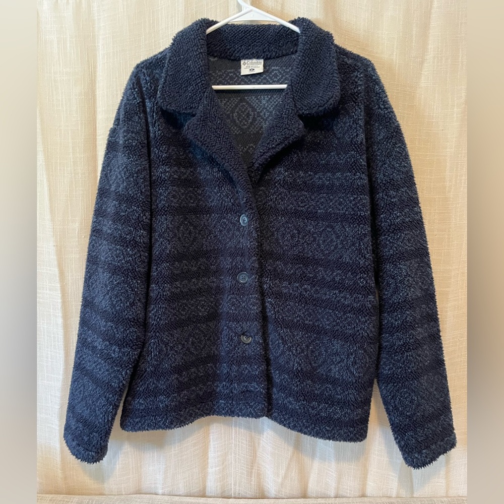 Vintage Columbia Made in USA Sherpa Fleece Jacket Women’s XL Cozy Cabin 90s